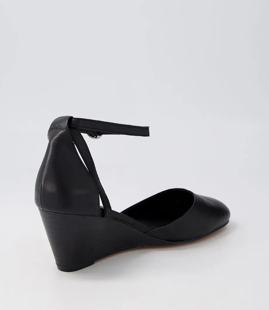 Lorelei Black Leather Heels