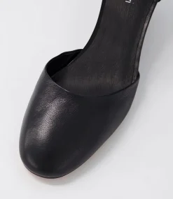 Lorelei Black Leather Heels