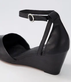 Lorelei Black Leather Heels