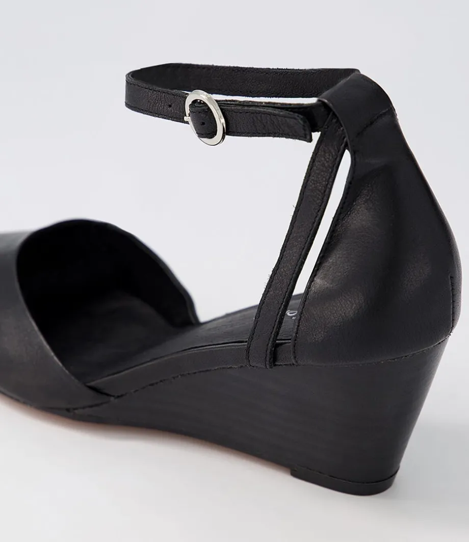 Lorelei Black Leather Heels