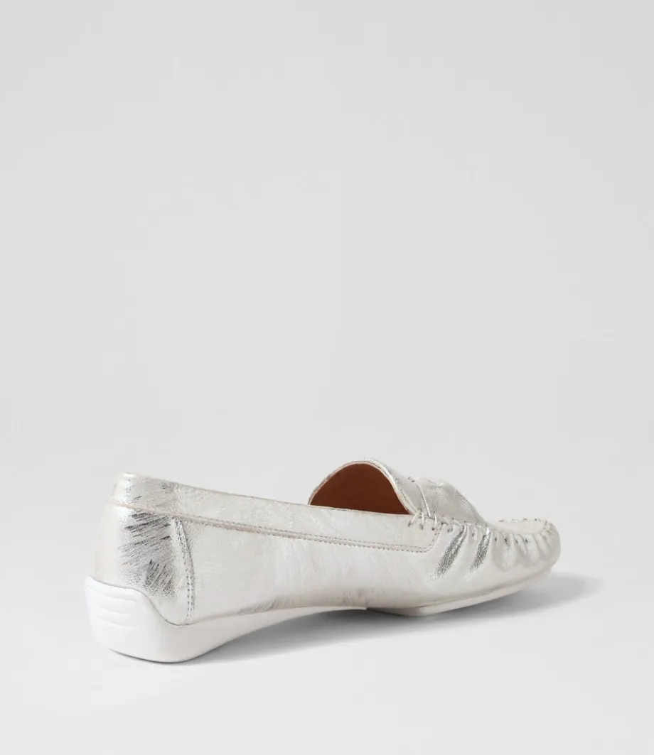 Loukas Silver Scratch Leather Loafers