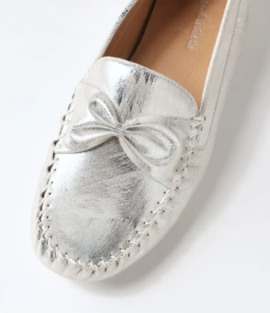 Loukas Silver Scratch Leather Loafers