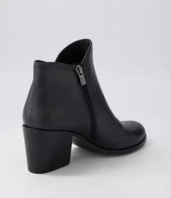 Luben W Black Leather Ankle Boots
