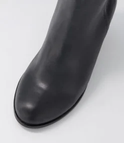 Luben W Black Leather Ankle Boots