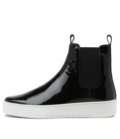 Lucero Black Patent Leather Chelsea Boots Ws