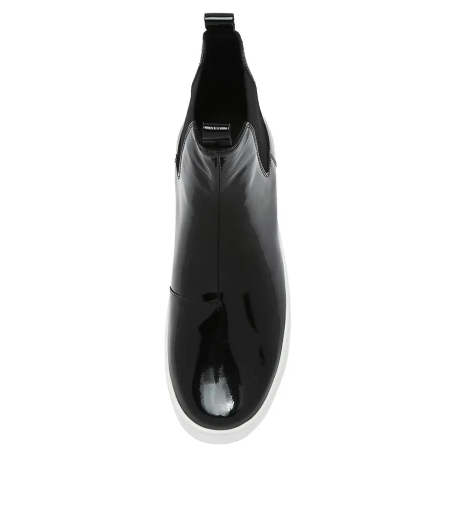 Lucero Black Patent Leather Chelsea Boots Ws