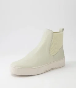 Luddey Almond Camel Leather Elastic Ankle Boots