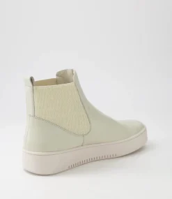 Luddey Almond Camel Leather Elastic Ankle Boots