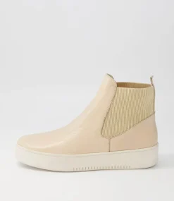 Luddey Camel Leather Elastic Ankle Boots