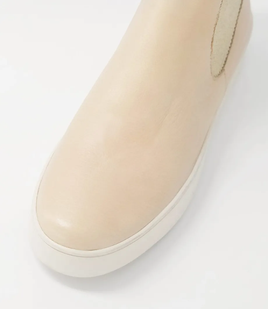 Luddey Camel Leather Elastic Ankle Boots