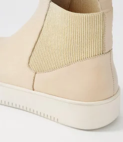 Luddey Camel Leather Elastic Ankle Boots