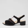 Lugano 30 Schwarz Suede Sandals