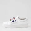 Lunit White Bright Jewels Leather Sneakers