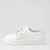 Lunit White Silver Jewels Leather Sneakers