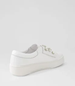 Lunit White Silver Jewels Leather Sneakers