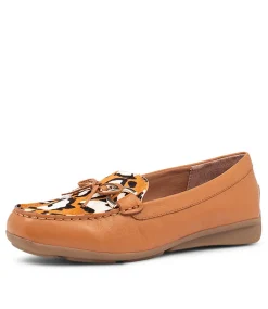 Lyins Tan Cheetah Pony Leather Flat Shoes