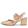 Magaly Champagne Speckle Leather Heels