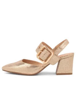Magaly Champagne Speckle Leather Heels