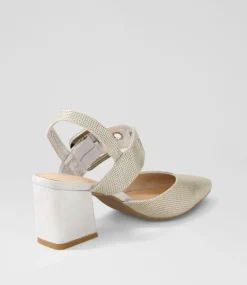 Magaly Silver Cut Leather Heels