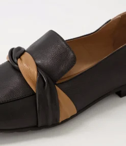 Majorca Black Dark Tan Leather Loafers