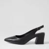 Malia Black Leather Heels