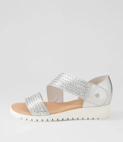 Malkie Silver Weave Leather Sandals