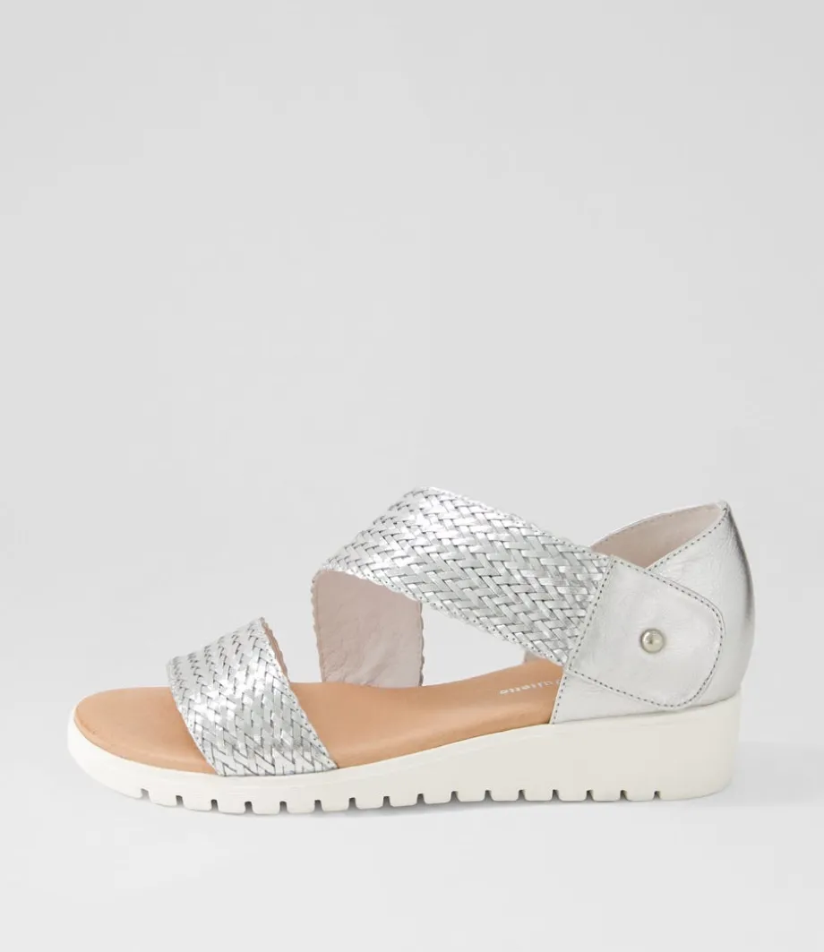Malkie Silver Weave Leather Sandals