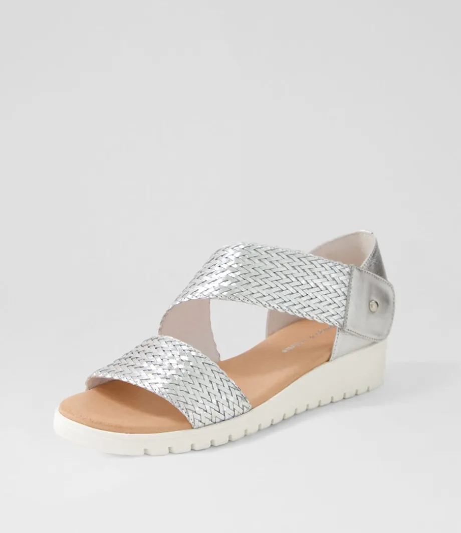 Malkie Silver Weave Leather Sandals