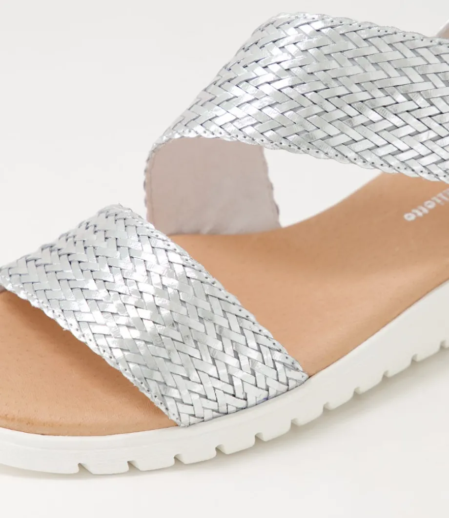 Malkie Silver Weave Leather Sandals