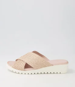Manal Nude Weave Slides