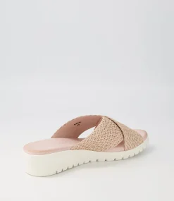 Manal Nude Weave Slides