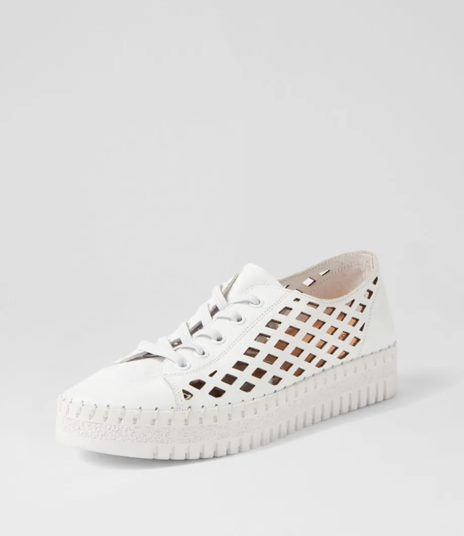 Mandle White Leather Sneakers