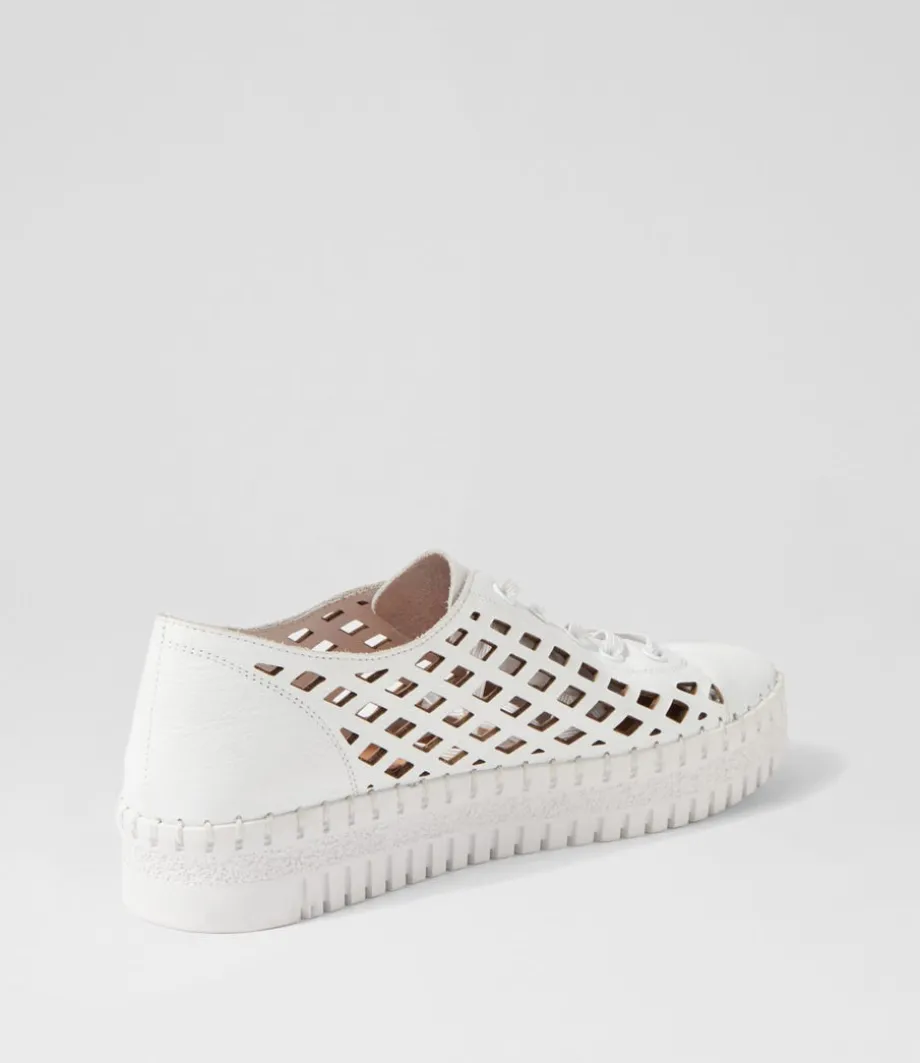 Mandle White Leather Sneakers