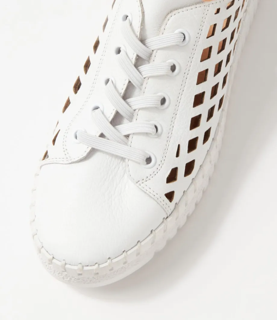 Mandle White Leather Sneakers