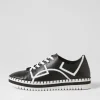 Mando Black White Leather Sneakers