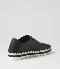 Mando Black White Leather Sneakers