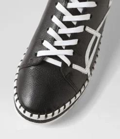 Mando Black White Leather Sneakers