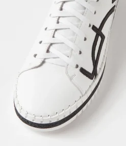 Mando White Black Leather Sneakers