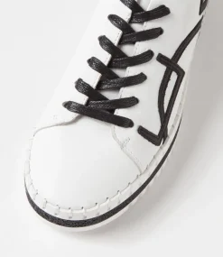 Mando White Black Leather Sneakers