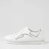 Mando White Silver Crush Leather Sneakers