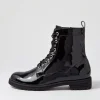 Mangoes W Black Patent Leather Ankle Boots