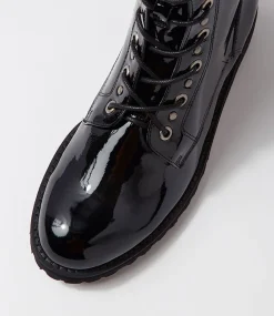 Mangoes W Black Patent Leather Ankle Boots