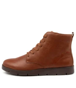 Manila W Cognac Leather Ankle Boots
