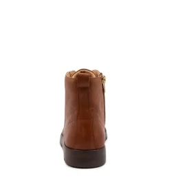 Manila W Cognac Leather Ankle Boots