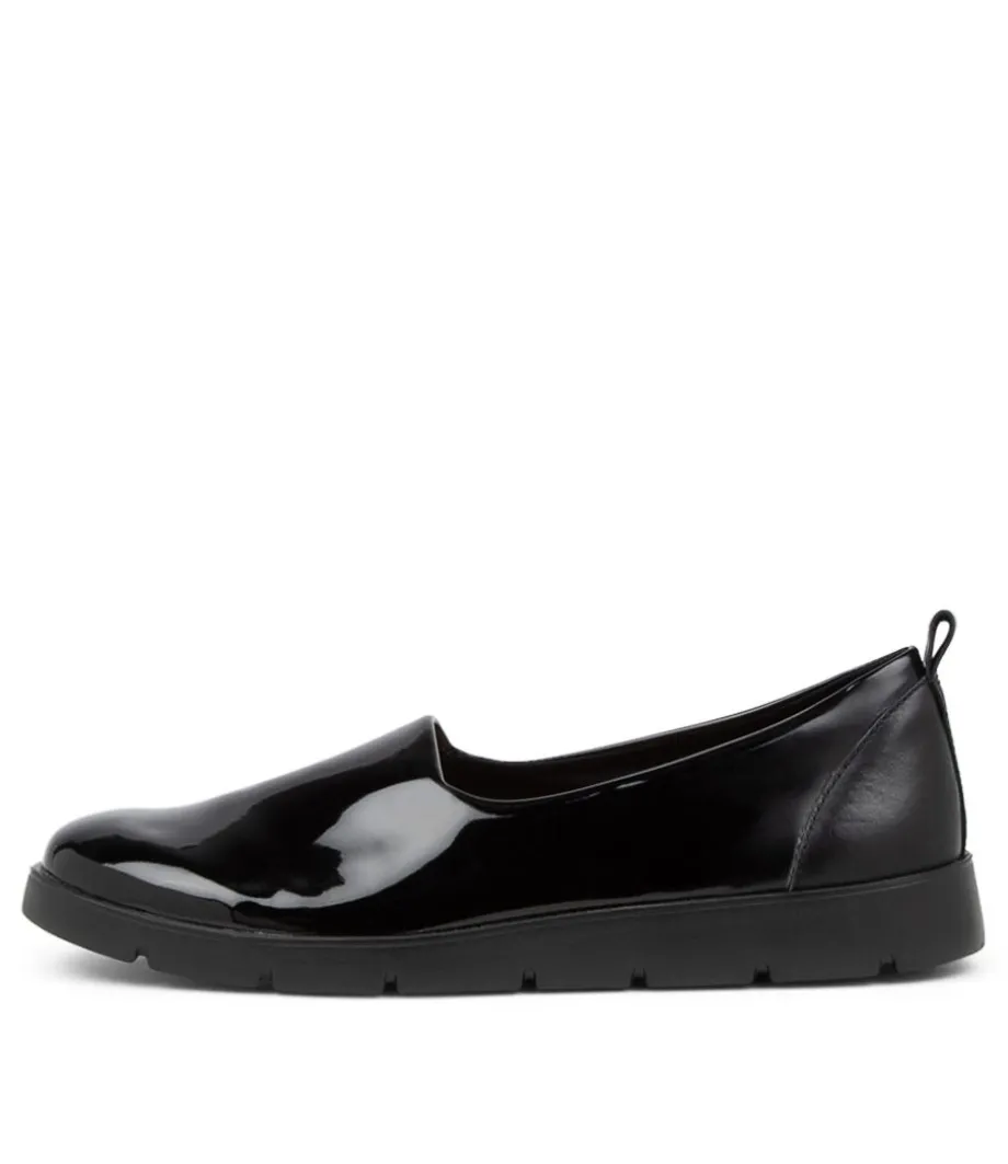 Marian W Black Patent Synthetic Loafers