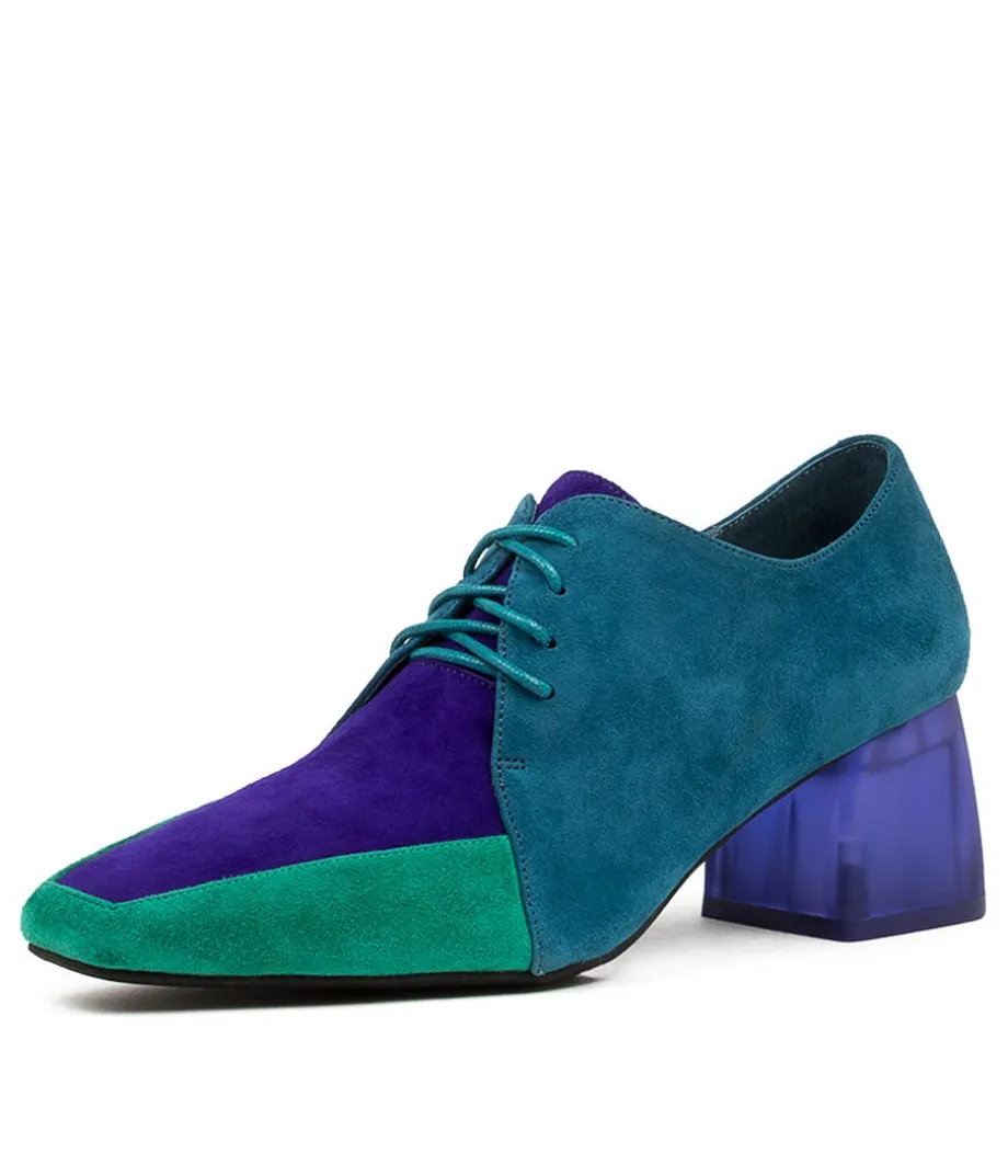 Marice Emerald Purple Leather Heels