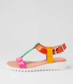 Marj Bright Patent Multi Sandals