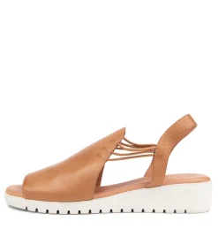 Marliss Dark Tan Leather Sandals Ws
