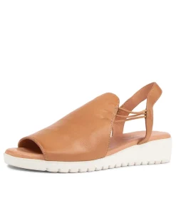 Marliss Dark Tan Leather Sandals Ws
