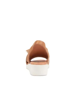 Marliss Dark Tan Leather Sandals Ws